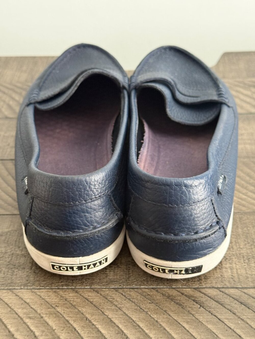 Cole Haan Women's Navy Leather Penny Loafers Size 8.5 B - Picture 4 of 9